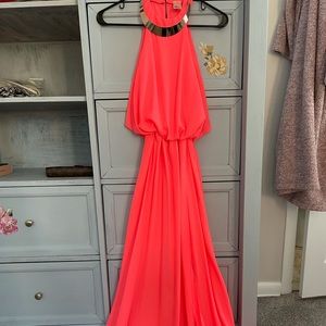 Hot pink long dress